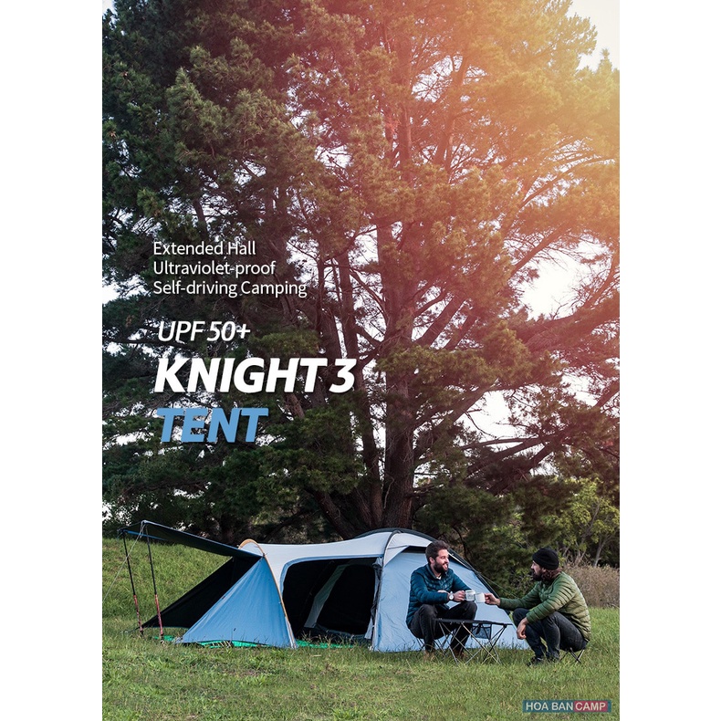 Lều 3 Người NatureHike NH19G001-Y | Knight 3 UPF 50+