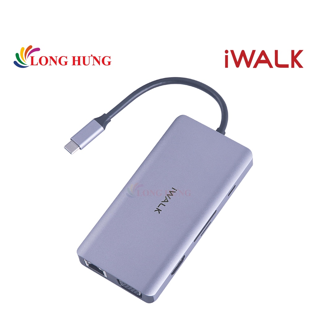 Cổng chuyển đổi iWalk 9-in-1 USB-C Hub ADH007 - Hàng chính hãng