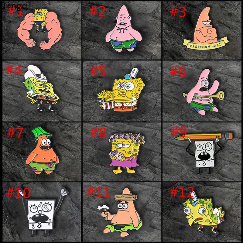 Ghim cài áo Miss Zoe tráng men kiểu hoạt hình Spongebob Squarepants Patrick Starbrooch vui nhộn cho trẻ em/ người yêu