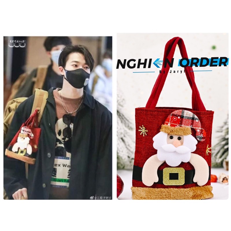 Túi vải đỏ ông già Noel Santa Sáng Tạo Doanh Chuang 2021