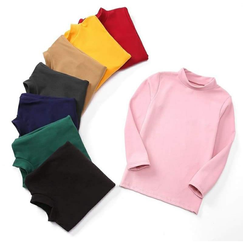 Áo cotton cổ lọ size đại cho bé trai, bé gái