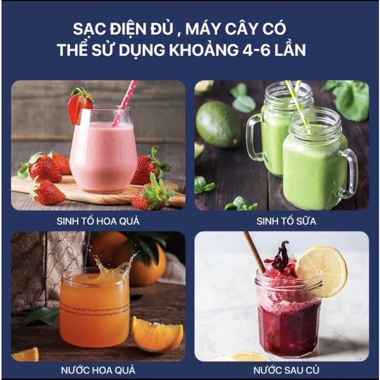 Máy Xay Sinh Tố Cầm Tay Mini Juice Cup 300ml Cao Cấp Thế Hệ Mới , Máy Xay Hoa Quả Nhỏ Gọn Đa Năng Cực Khỏe