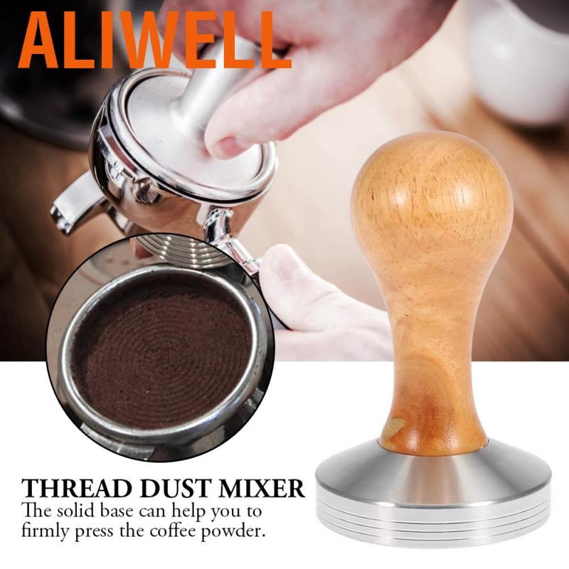 Aliwell 2 Style 58mm Handheld Oak Wood Handle Coffee Tamper Bean Press Tool Hign Quality Coffeeware