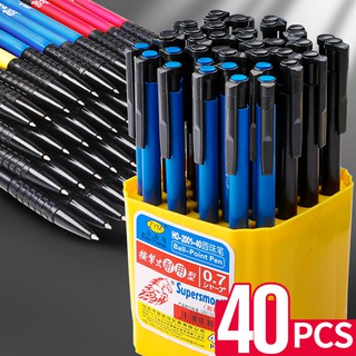 Set 40 bút bi có thể thu vào 0.7mm cho văn phòng màu đen/ đỏ/ xanh dương
