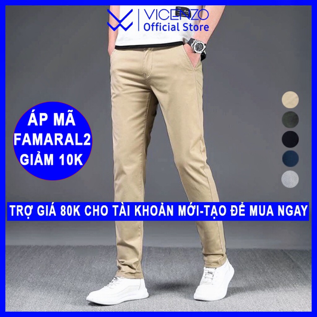 Quần Âu Kaki Nam Vicenzo Cao Cấp, Quần Kaki Tây Nam dáng đứng chuẩn form  - QAKAKI