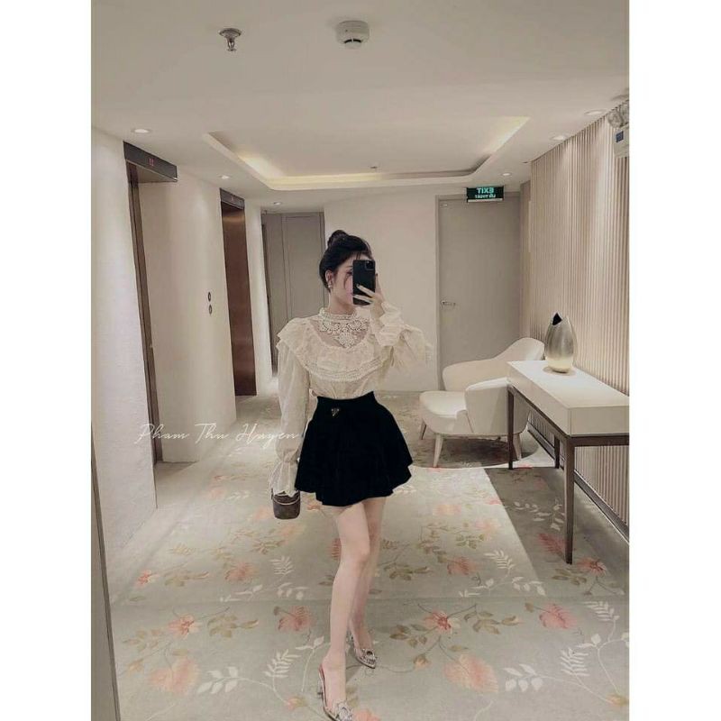 Chân Váy Nhung Cạp Cao Đính.. Logo..Cao Cấp { Bán Sỉ } | BigBuy360 - bigbuy360.vn