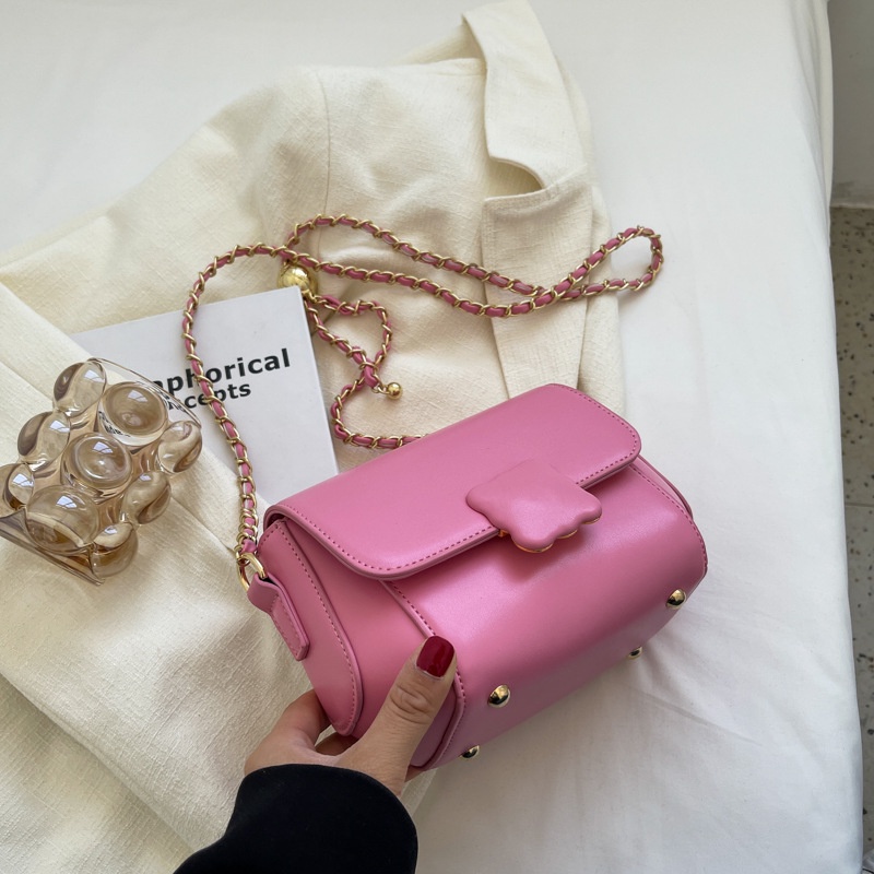 Túi Đeo Vai Hình Vuông Cỡ Nhỏ Phối Dây Xích Thời Trang Cho Nữ