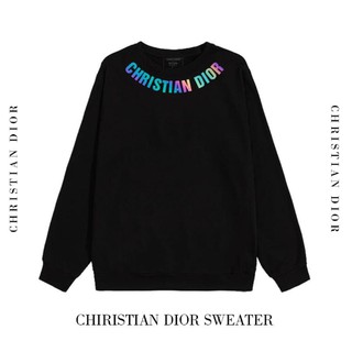 Áo Sweater phản quang in chữ CHRISTIANNDIORR [FREESHIP] Áo sweater dày dặn, áo sweater nam nữ đẹp,áo đôi đẹp