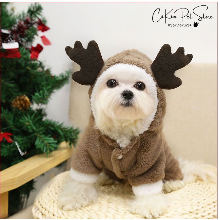 Áo hươu lót lông cho pet mùa Noel