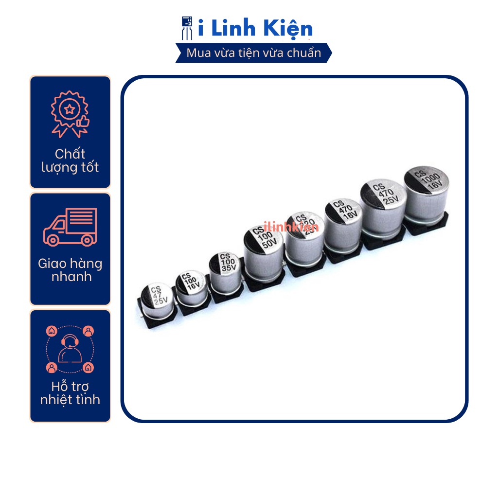 Tụ nhôm 25V 10uF-2200uF