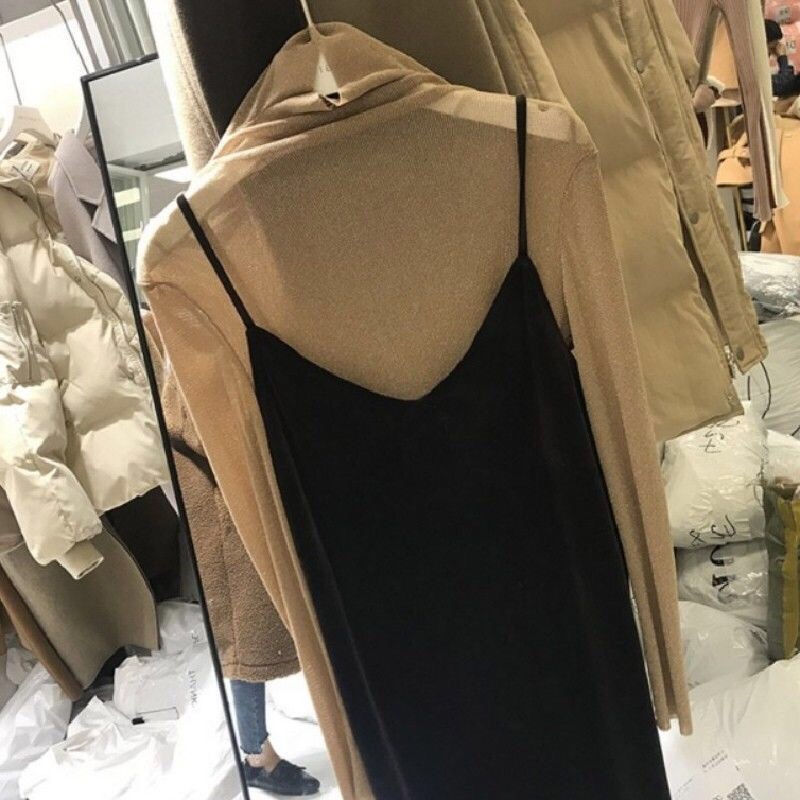 Váy nhung hai dây dáng rộng hàn quốc nhung the D882