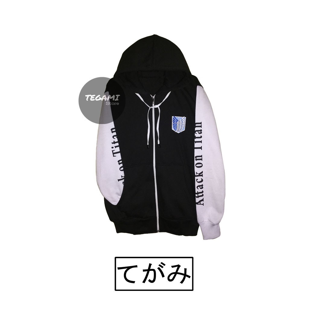 Áo khoác Hoodie in Logo Shingeki No Kyojin Raglan cá tính