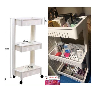 Xe đẩy Kệ 3 Tầng Để Đồ Nối Mi - Nail - Phun Xăm -Spa - Tóc - Gia Dụng- Có Chân Đế Đẩy Tiện Lợi