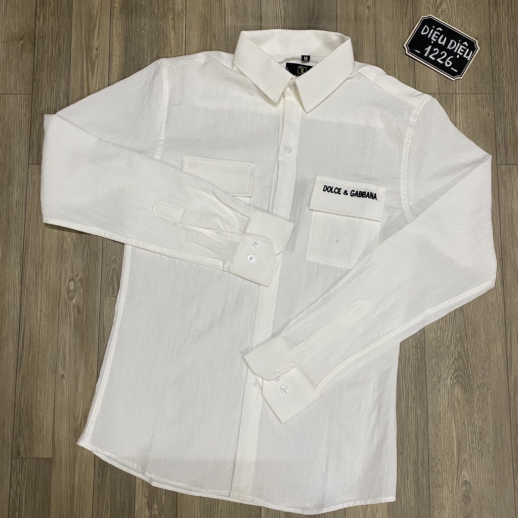 ÁO SƠ MI NAM ĐŨI DÀI TAY TÚI HỘP THÊU CHỮ HÀNG ĐẸP | BigBuy360 - bigbuy360.vn