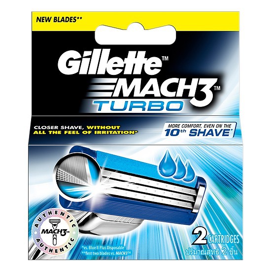 Hộp 2 lưỡi dao cạo râu Gillette Mach 3 sensitive