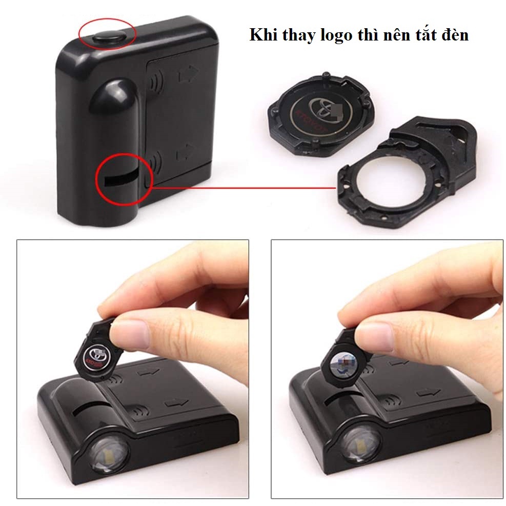 Bộ 2 Đèn Chiếu Logo Xe Ô Tô - Đèn Cảnh Báo Mở Cửa