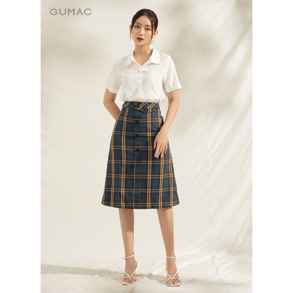 Chân váy caro nút VA1121 GUMAC | BigBuy360 - bigbuy360.vn