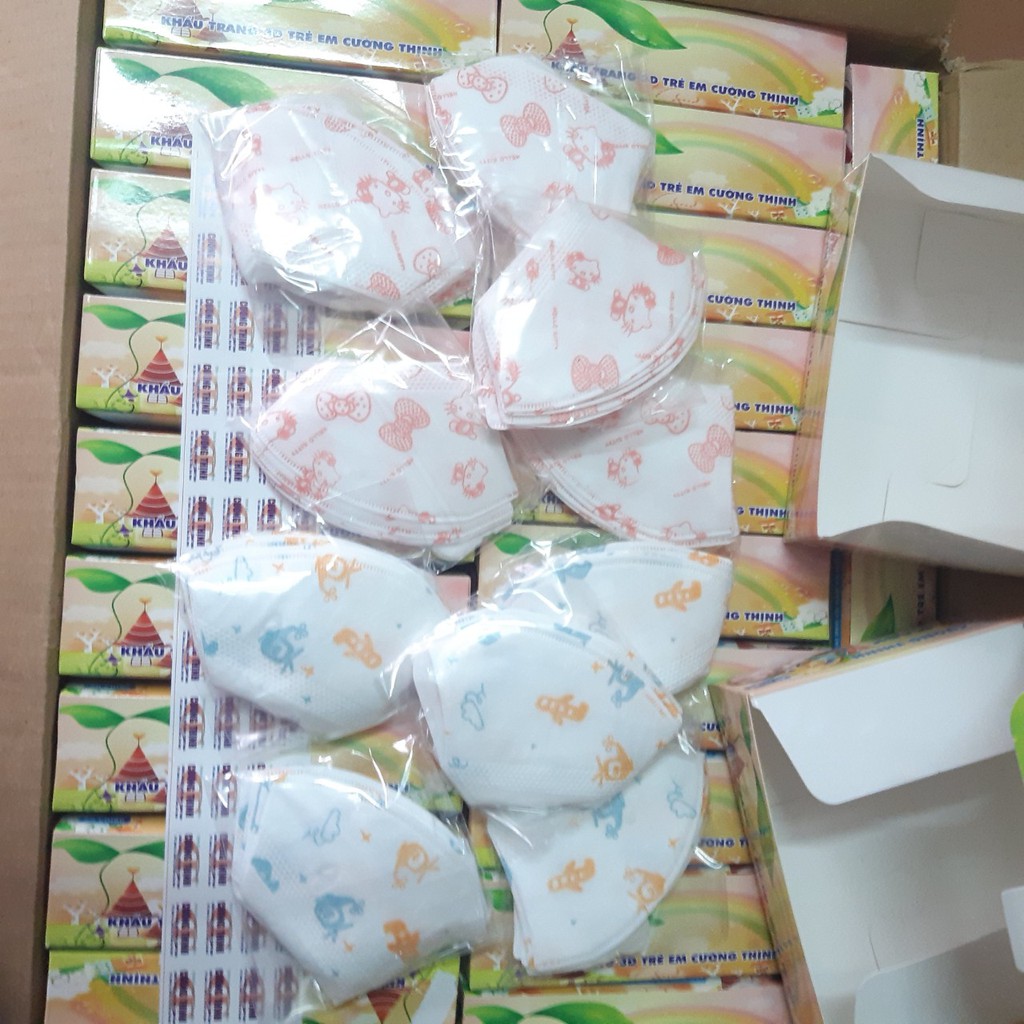 [Sỉ Rẻ] Một Thùng Khẩu Trang 3D Kids Trẻ Em Mask Cường Thịnh Họa Tiết Y Tế Xuân Lai Công Nghệ Nhật Bản 3-10 Tuổi