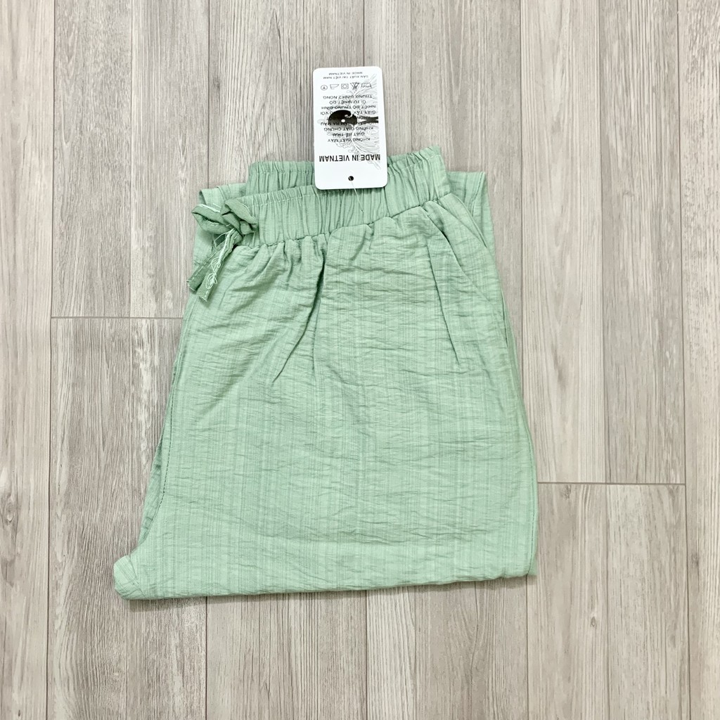 Quần Baggy Nữ Cạp Chun Vải Đũi Siêu Mềm Mịn Mát, Màu Sắc Đẹp Lung Linh - Đủ size