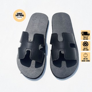Dép sandal chữ H thời trang giá rẻ Nam/nữ full đen [ẢNH THẬT 100%]