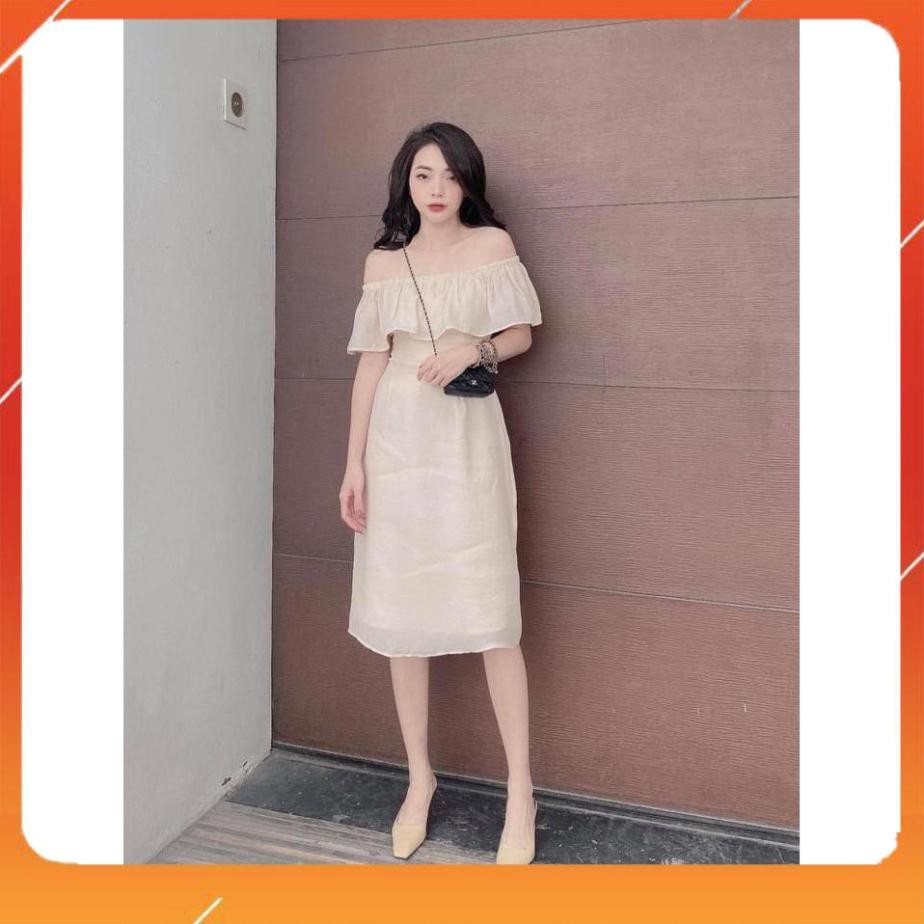 Váy Hở Vai, Váy Trễ Vai, Đầm Trễ Vai Chất Tơ Bèo Hai Lớp Siêu Đẹp