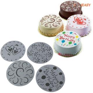 IE❤4x DIY Cake Decorating Flowers Heart Printed Pattern Stencil Designs Baking Tool