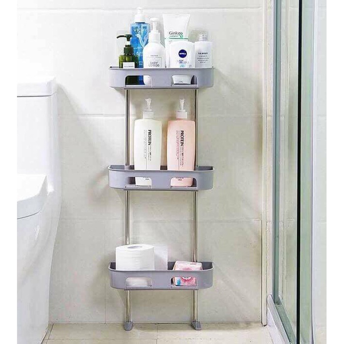 Kệ nhà tắm 3 tầng - Giá để đồ nhà tắm bằng nhựa chắc chắn, tiết kiệm không gian