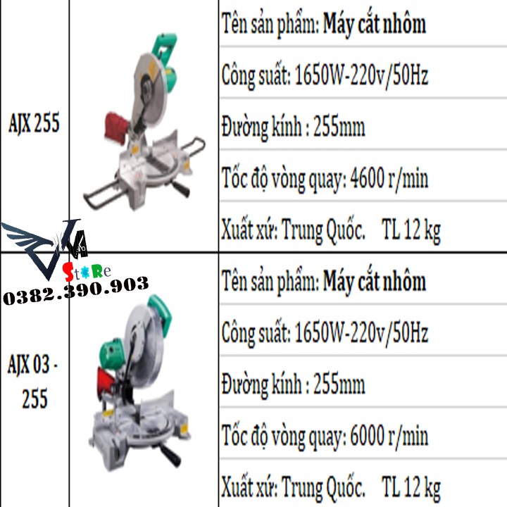 Máy cắt góc đa năng 1650W DCA AJX 03-255 - máy cắt Nhôm 255mm