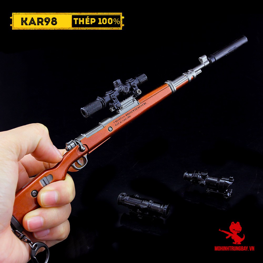 Mô Hình PUBG Kar98 Classic Tặng Kèm 3 Scope Và Kệ Trưng Bày 19cm