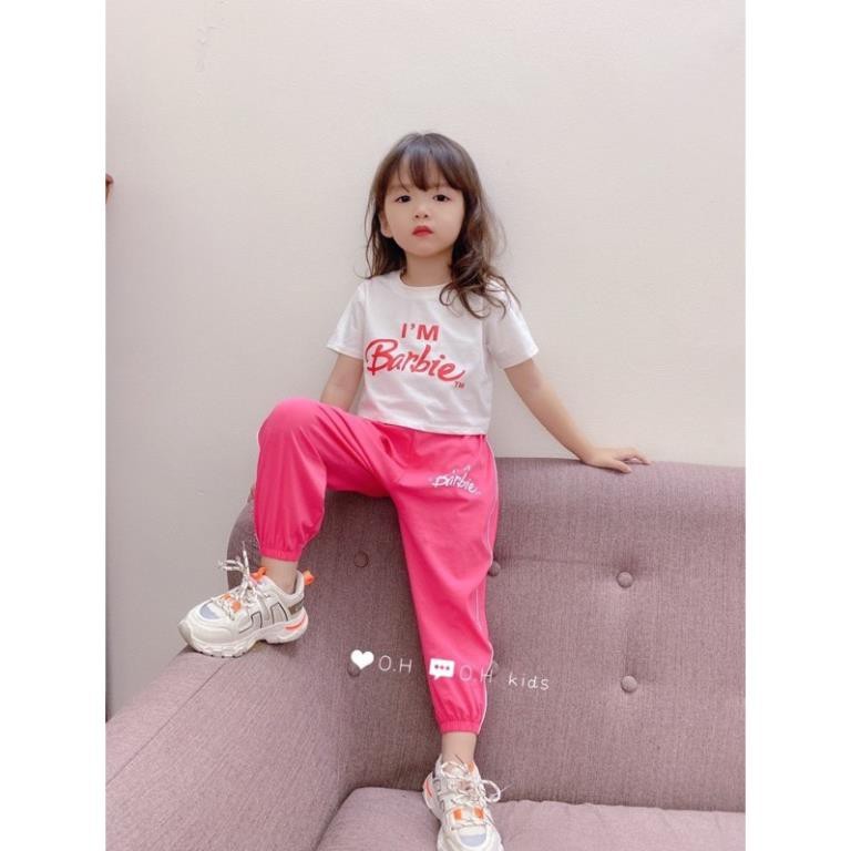 Bộ cotton bé gái phong cách hiphop từ 22-30kg ❤Bộ cộc tay bé gái