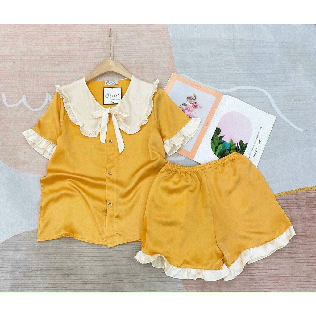 Set đồ ngủ dành cho nữ, vải lụa chất lượng cao mềm mịn mát mẻ, màu sắc nổi bật, phù hợp mặc ở nhà đi ngủ