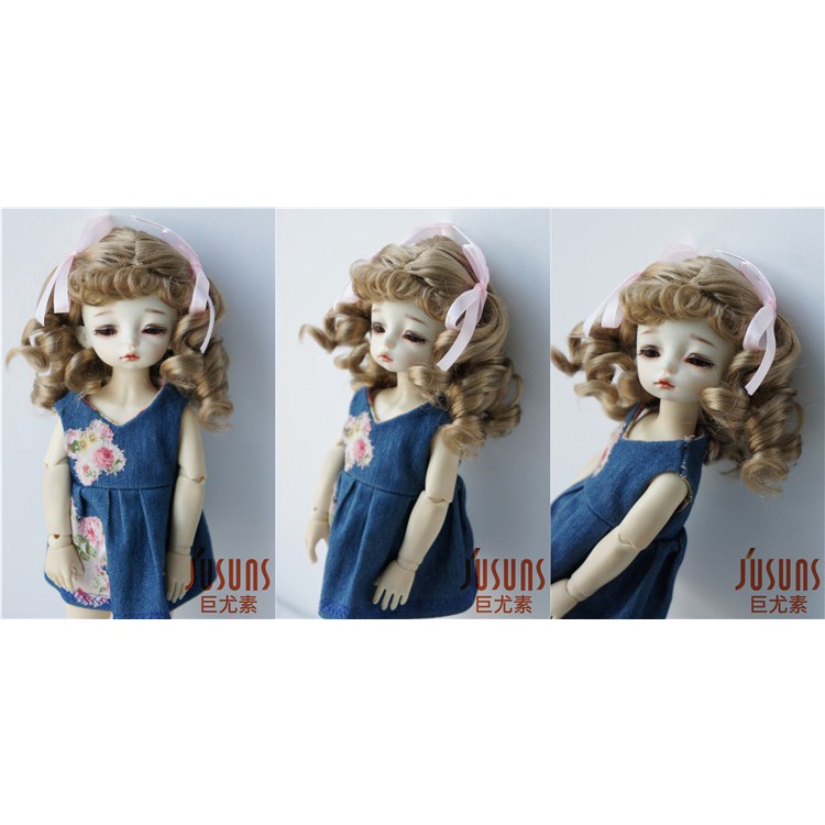Tóc Giả Xoăn Dài Cho Búp Bê BJD/SD 6-9inch 1/3 1/4 1/6