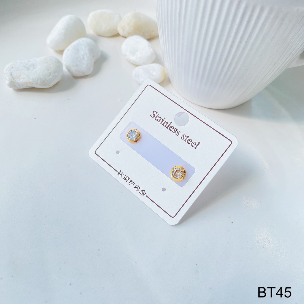 Bông Tai Titan Đính Xoàn Không Hen GỈ -Thời Trang