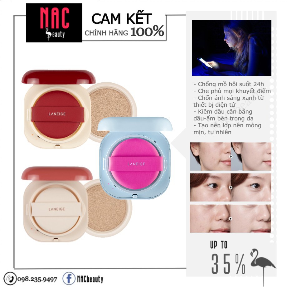 Phấn Nước Che Phủ Hoàn Hảo Cho Lớp Nền Mịn Lì 24h Laneige NEO Cushion Matte