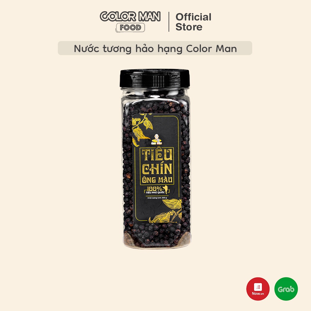 Tiêu Chín [DATE 8/11/23], Tiêu Sọ, Tiêu Đen Color Man hộp 300 gram nguyên hạt đặc trưng từ vùng Phú Quốc nổi tiếng