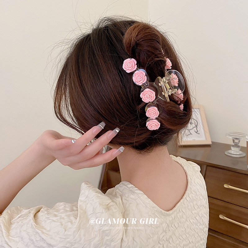 Kẹp Tóc Hình Hoa Trà/Cá Mập Dễ Thương Phong Cách Hàn Quốc Cho Nữ
