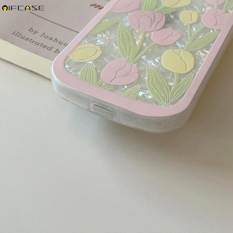 Ốp Điện Thoại TPU Mềm Trong Suốt Họa Tiết Hoa Tulip Cho iPhone 13 12 12 11 Pro Max XS Max XR X