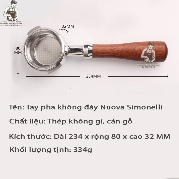 TAY PHIN KHÔNG ĐÁY MÁY CÀ PHÊ NOUVA SIMONELLI - Naked Portafilter NOUVA SIMONELLI