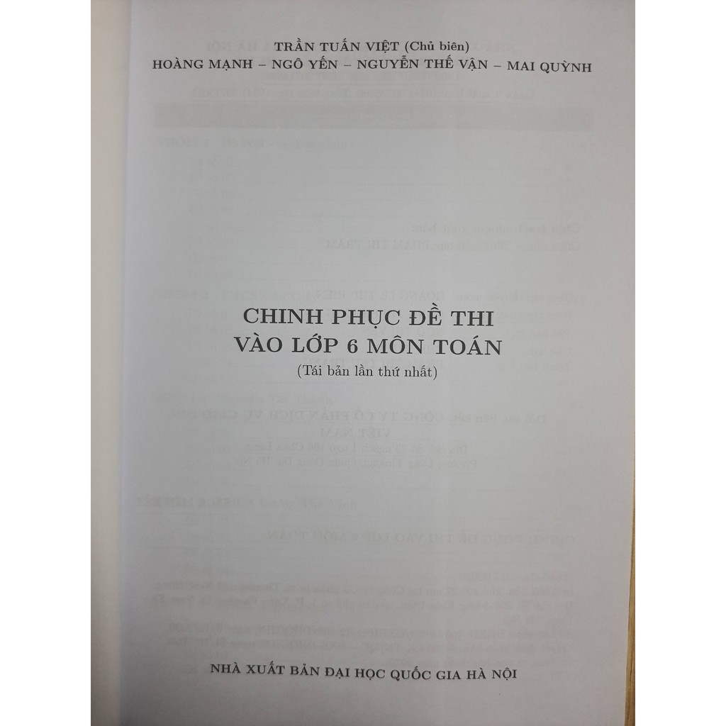 Sách Chinh phục đề thi vào lớp 6 môn Toán