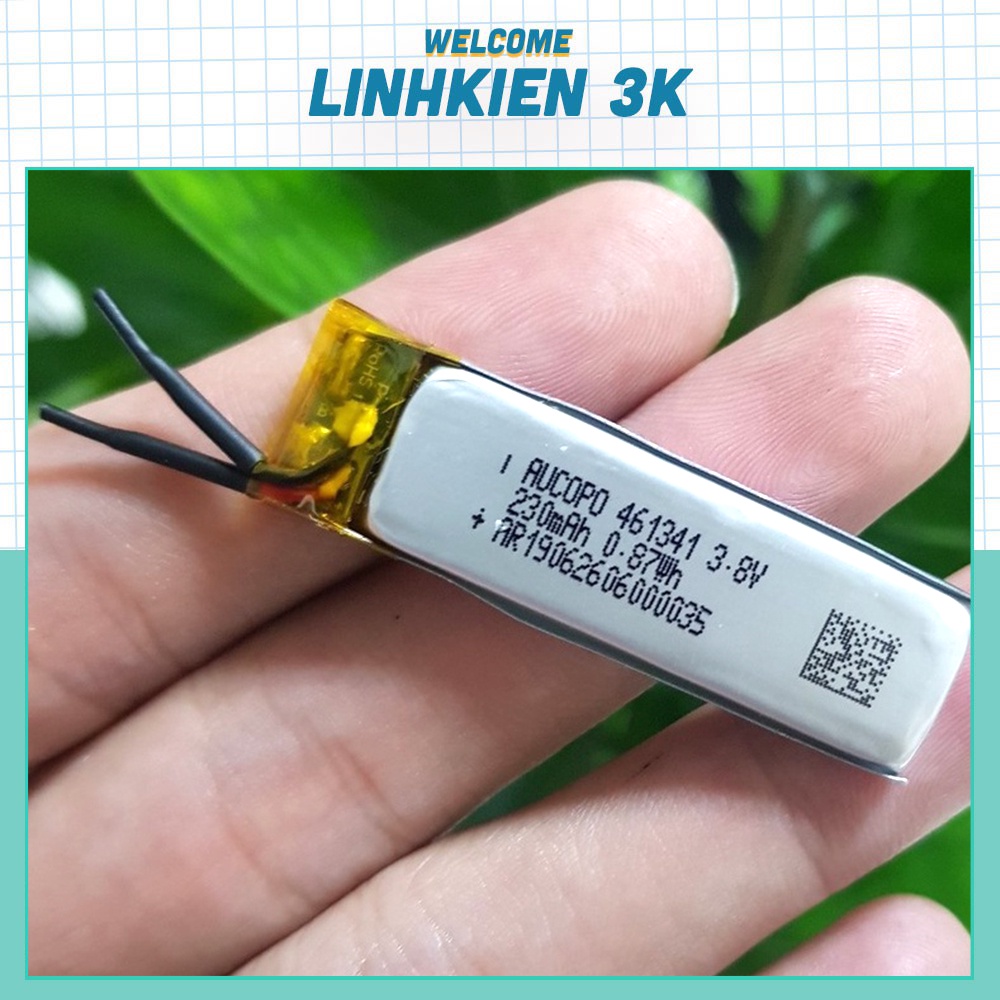 Pin 3.7v 230mAh 41x13x4.6MM 461341Hãng AUCOPO chế đồ DIY