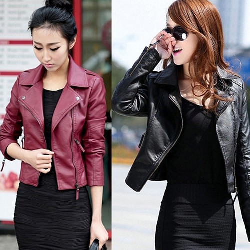 Áo Khoác Giả Da Thời Trang Cá Tính Dành Cho Nữ