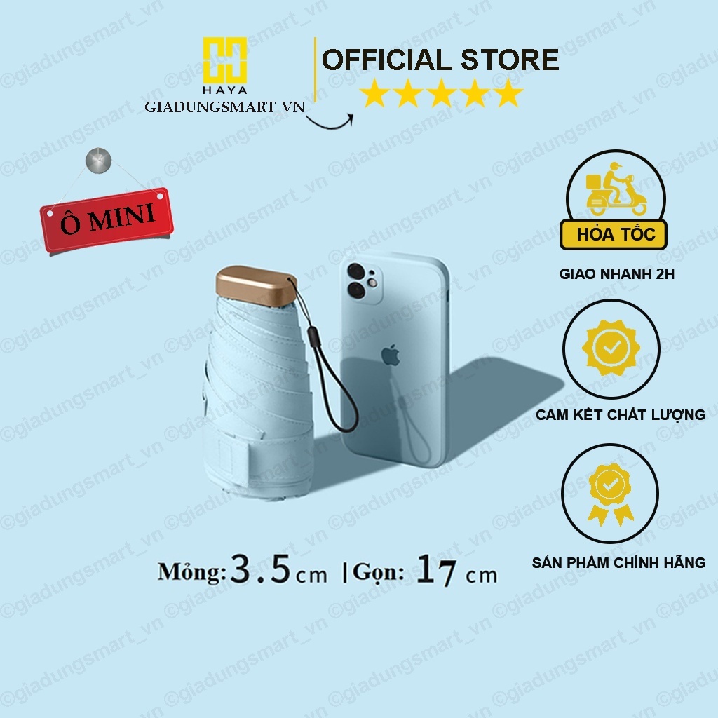 Ô dù nhỏ gấp gọn Mini che mưa nắng bỏ túi hàng loại 1 chống tia cực tím, tia UV 50+, Ô dù Hàn Quốc