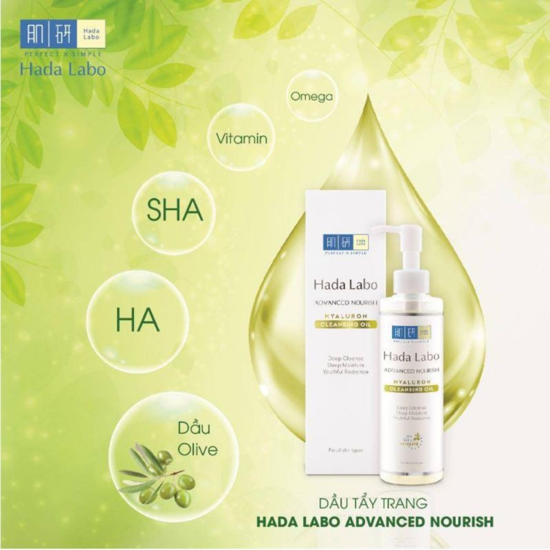 [Tặng 30k xu khi nhập AFFMINI30K] Dầu Tẩy Trang Hada Labo Hadalabo Advanced Nourish Hyaluron 200ml