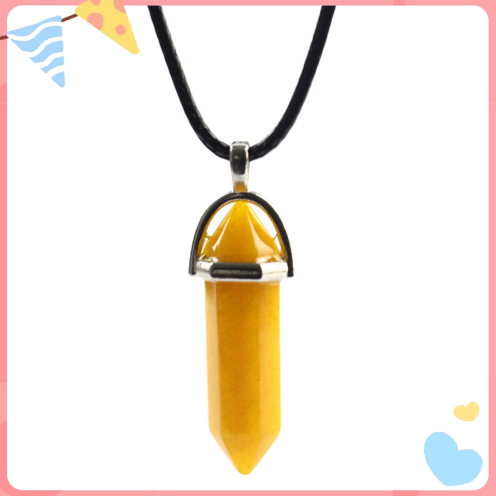 Vòng cổ Mặt Đá Lục Giác Tự Nhiên Độc Đáo Cho Nữ