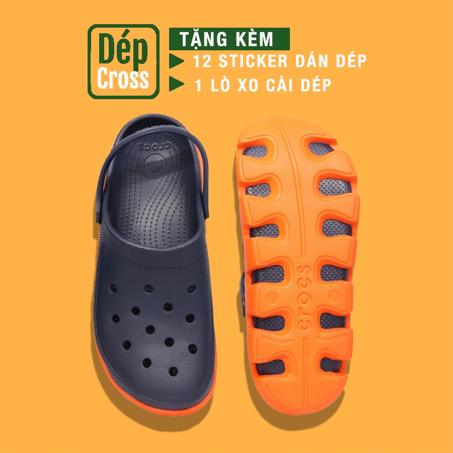 dép Cross khủng long busy UNISEX full - đen đỏ