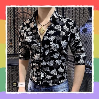 ÁO SƠ MI 3D NAM NỮ TAY DÀI CẶP ĐÔI LÁ ĐEN