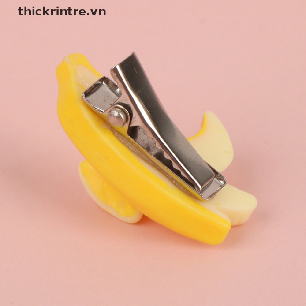 Set 2 Kẹp Tóc Quả Chuối Giả Handmade Sáng Tạo Cho Nữ