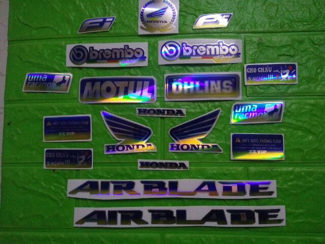 Bộ tem Airblade crôm phản quang New