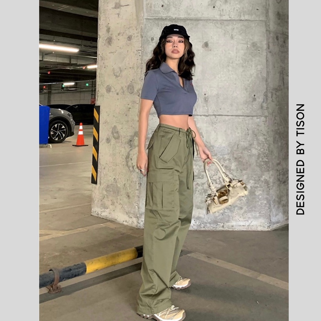 Áo Croptop POLO Nữ Kiểu Ôm Ulzzang Tison, Áo Phông croptop Nữ có cổ ngắn tay nhiều màu