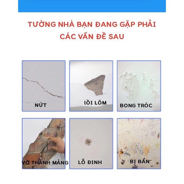 Keo Vá Tường Đa Năng CZ - Vá và Làm Sạch vết Tường Nứt, Ẩm Mốc, Trầy Xước, Bong Tróc - TABISO